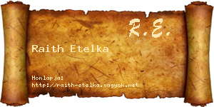 Raith Etelka névjegykártya
